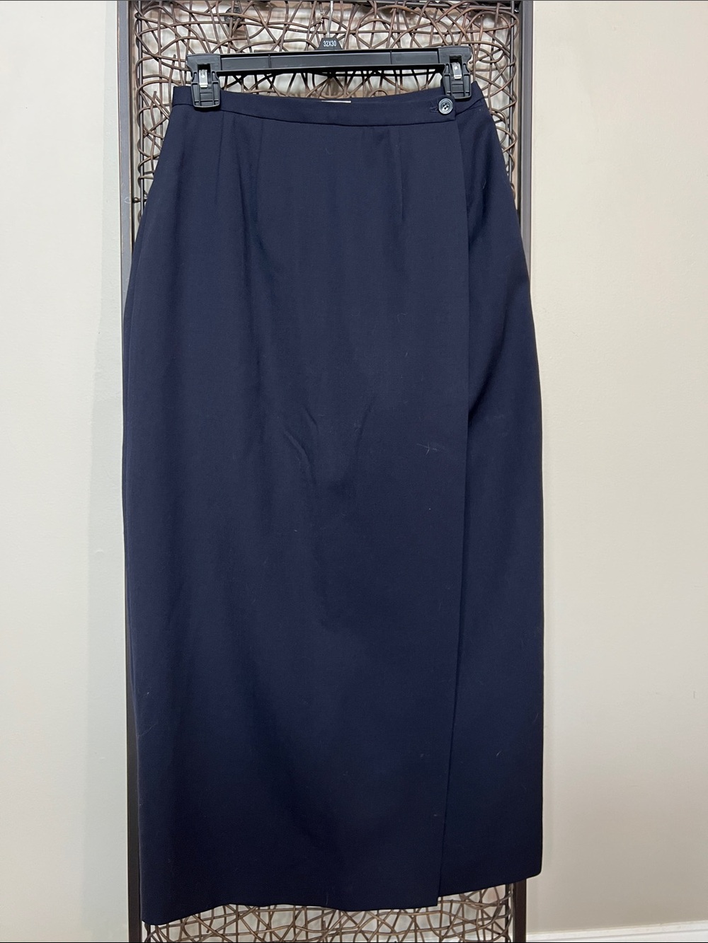 Brooks Brothers vintage 80/90s wool navy pencil midi skirt dark classic preppy 4